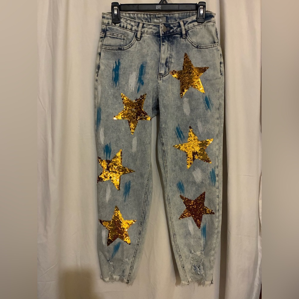 Blue B Sequins Star Jeans